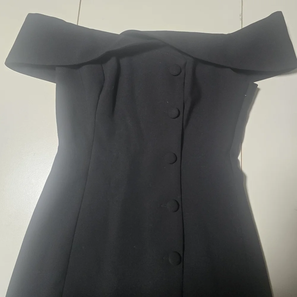 Likely Black Strapless Button-Detail Dress
